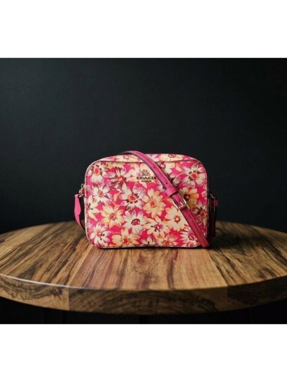 Coach Coated Canvas Vintage Daisy Mini Camera Crossbody Bag